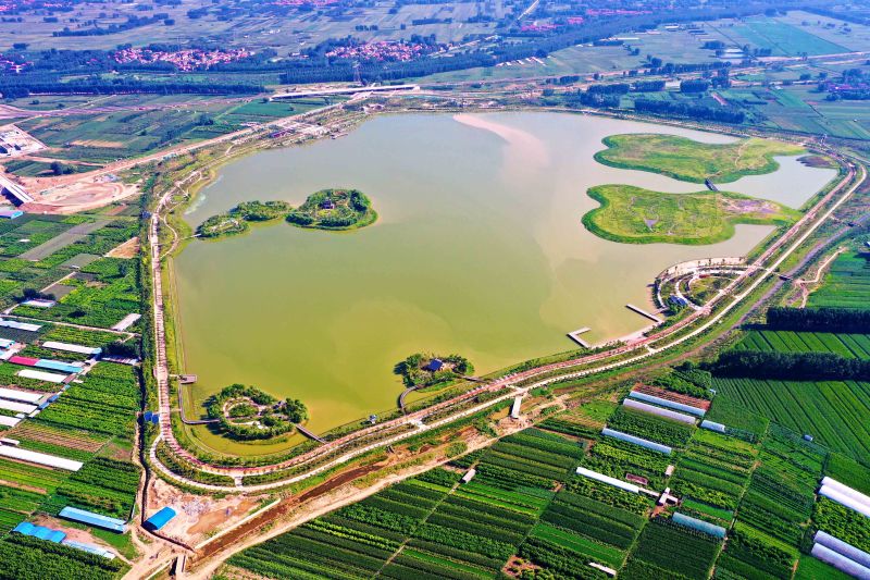 河南原阳城河湖.